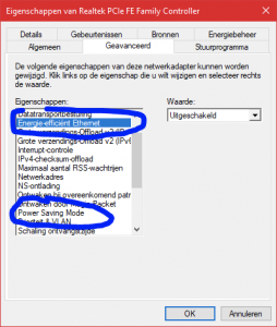 how to disable energy efficient ethernet windows 10